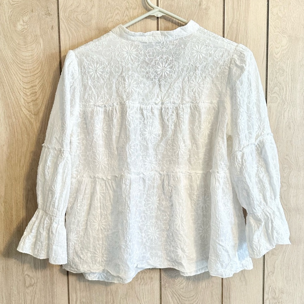 Tuckernuck White Lace Eyelet Blouse - Picture 3 of 5